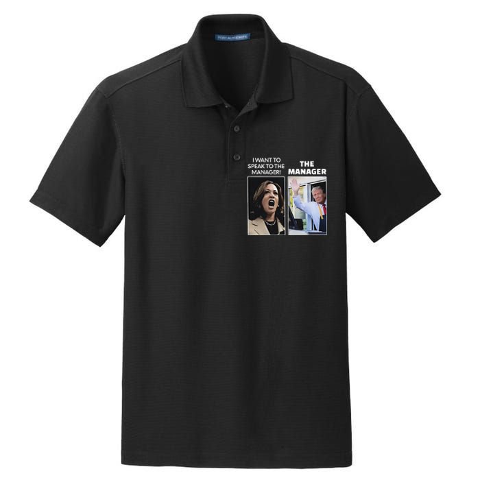 Kamala I Want To Speak To The Manager Trump Mcdonalds Dry Zone Grid Polo