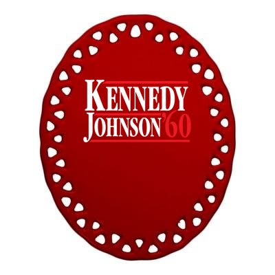 Kennedy Johnson 1960 Retro CampaignKennedy Johnson 1960 Retro Campaign Ceramic Oval Ornament