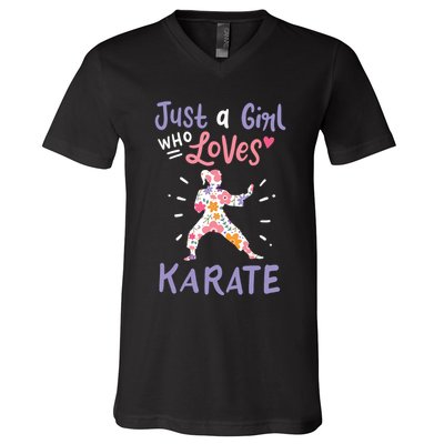 Karate Just A Girl Who Loves Karate Gift V-Neck T-Shirt