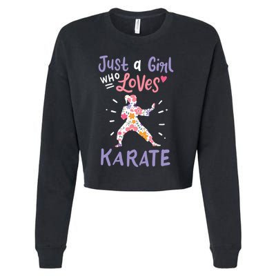 Karate Just A Girl Who Loves Karate Gift Cropped Pullover Crew
