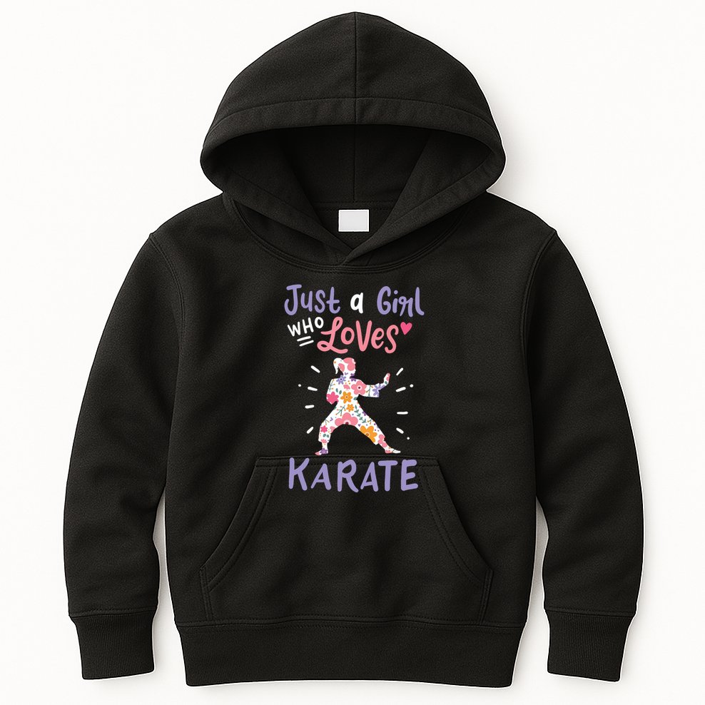 Karate Just A Girl Who Loves Karate Gift Kids Hoodie