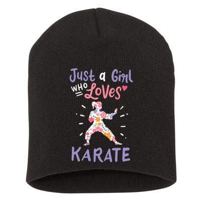 Karate Just A Girl Who Loves Karate Gift Short Acrylic Beanie