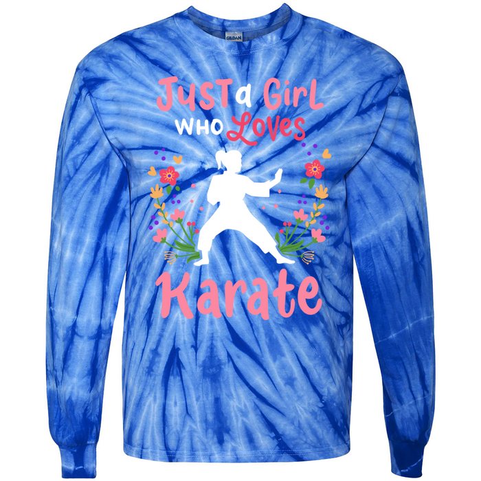 Karate Just A Who Loves Karate Gift Tie-Dye Long Sleeve Shirt