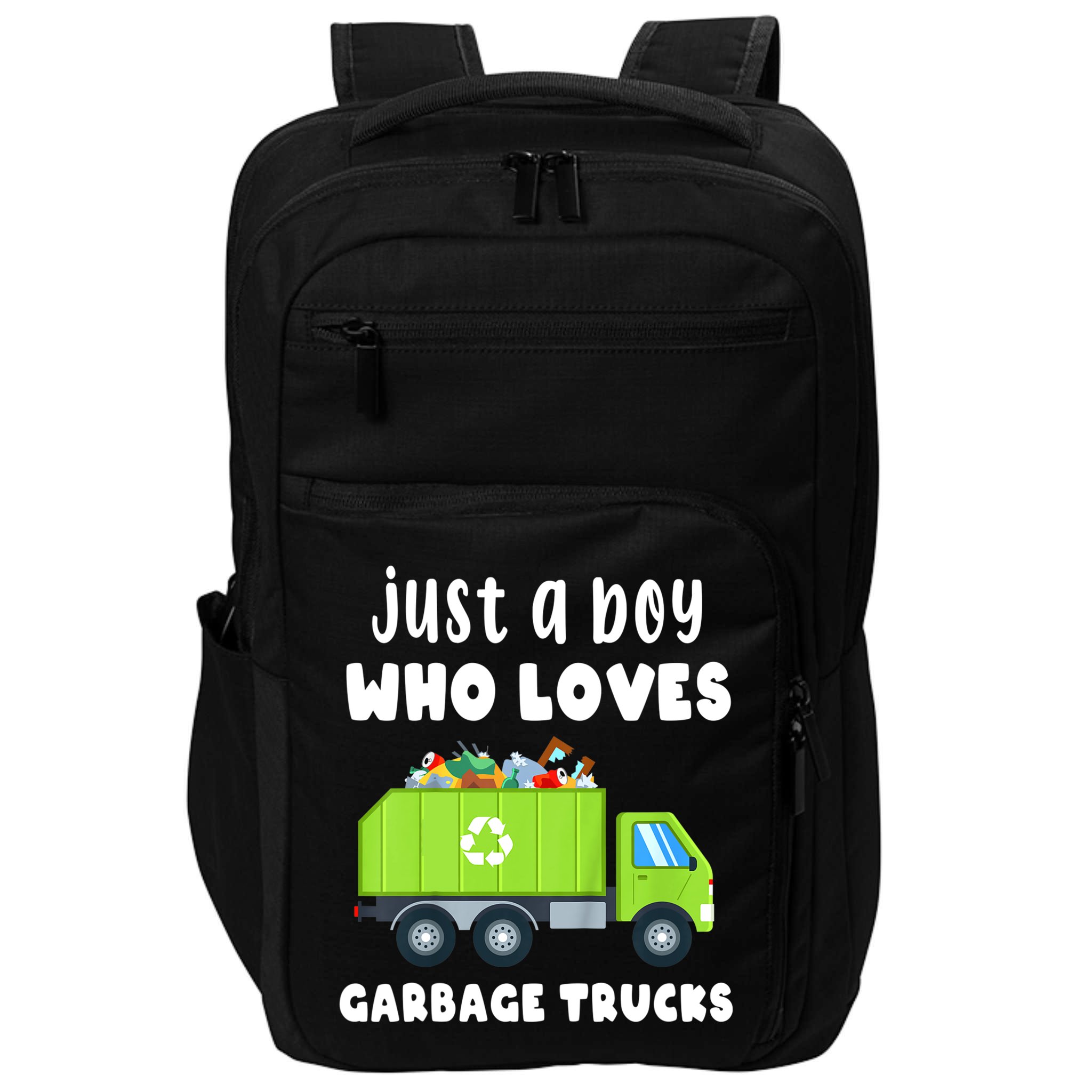 Kids Just A Boy Who Loves Garbage Trucks Impact Tech Backpack