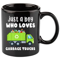 Kids Just A Boy Who Loves Garbage Trucks 11oz C Handle Ceramic Mug