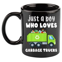 Kids Just A Boy Who Loves Garbage Trucks 11oz C Handle Ceramic Mug