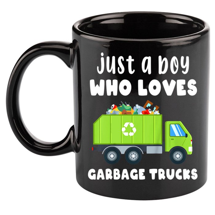 Kids Just A Boy Who Loves Garbage Trucks 11oz C Handle Ceramic Mug