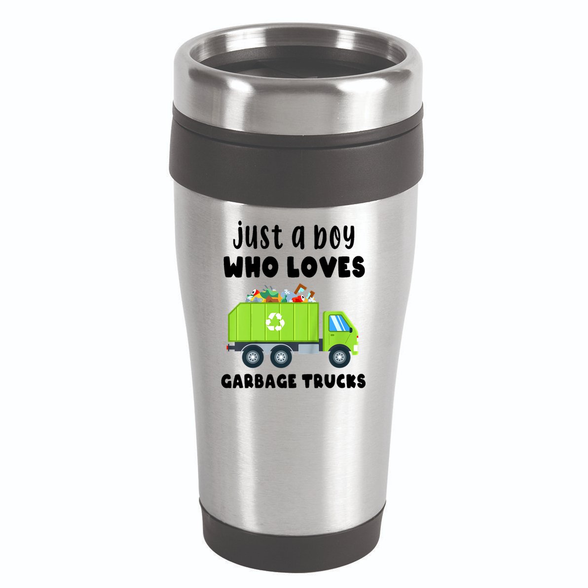 Kids Just A Boy Who Loves Garbage Trucks 16oz Travel Tumbler