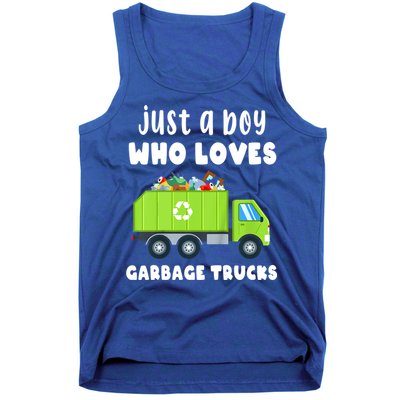 Kids Just A Boy Who Loves Garbage Trucks Tank Top