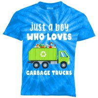 Kids Just A Boy Who Loves Garbage Trucks Kids Tie-Dye T-Shirt