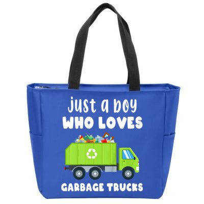Kids Just A Boy Who Loves Garbage Trucks Zip Tote Bag