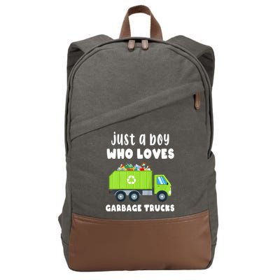 Kids Just A Boy Who Loves Garbage Trucks Cotton Canvas Backpack