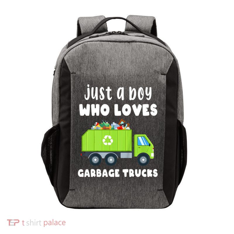 Kids Just A Boy Who Loves Garbage Trucks Vector Backpack