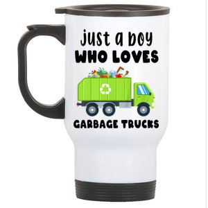 Kids Just A Boy Who Loves Garbage Trucks Stainless Steel Travel Mug