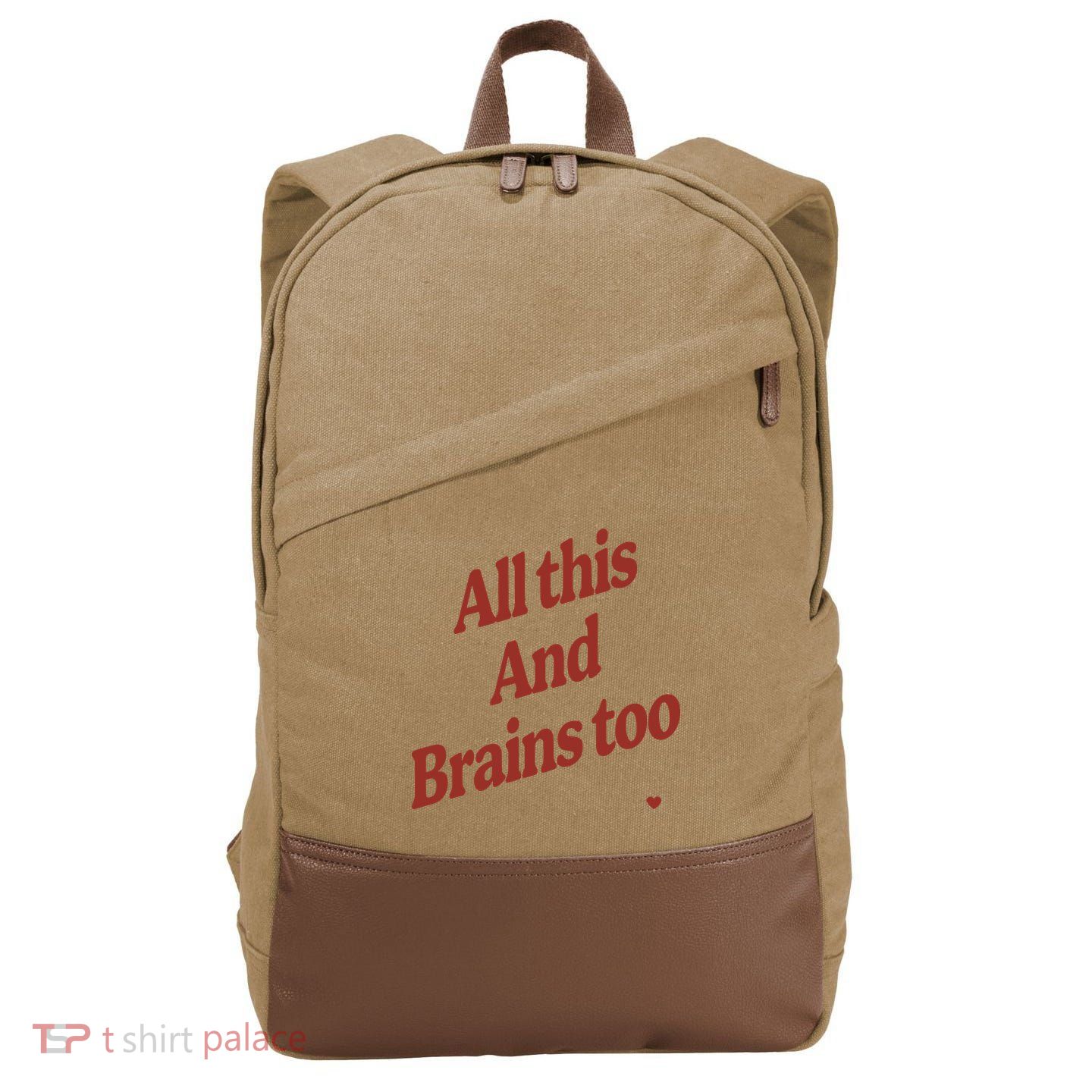 Kristin Jones All This And Brains Too Cotton Canvas Backpack