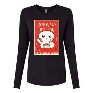 Kawaii Japanese Anime Cat Ra Lover Retro Japanese Womens Cotton Relaxed Long Sleeve T-Shirt