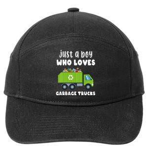 Kids Just A Boy Who Loves Garbage Trucks 7-Panel Snapback Hat