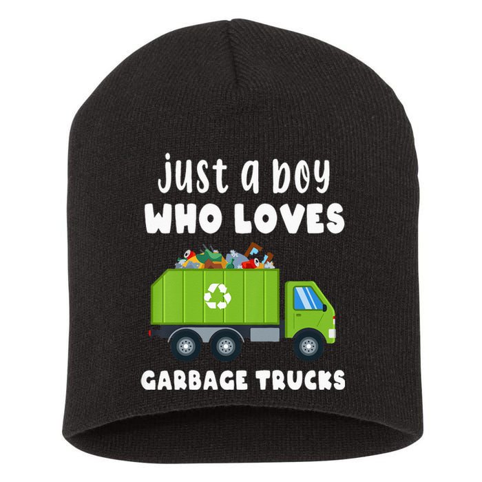 Kids Just A Boy Who Loves Garbage Trucks Short Acrylic Beanie