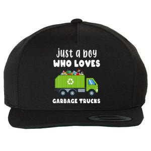 Kids Just A Boy Who Loves Garbage Trucks Wool Snapback Cap