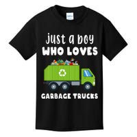 Kids Just A Boy Who Loves Garbage Trucks Kids T-Shirt