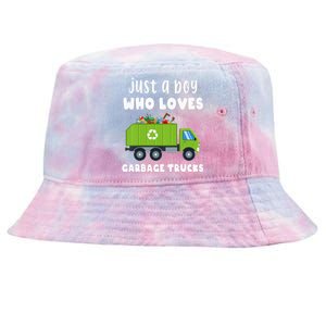 Kids Just A Boy Who Loves Garbage Trucks Tie-Dyed Bucket Hat