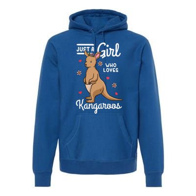 Kangaroo Just A Girl Who Loves Kangaroos Gift Premium Hoodie