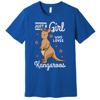 Kangaroo Just A Girl Who Loves Kangaroos Gift Premium T-Shirt