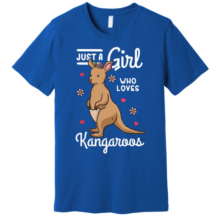 Kangaroo Just A Girl Who Loves Kangaroos Gift Premium T-Shirt