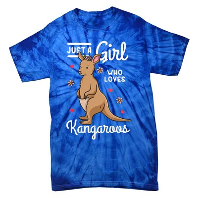 Kangaroo Just A Girl Who Loves Kangaroos Gift Tie-Dye T-Shirt