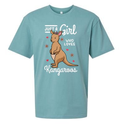 Kangaroo Just A Girl Who Loves Kangaroos Gift Sueded Cloud Jersey T-Shirt