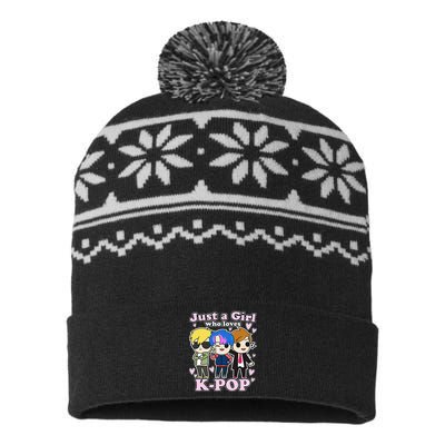 Kpop Just A Girl Who Loves Kpop Korean Pop Band USA-Made Snowflake Beanie