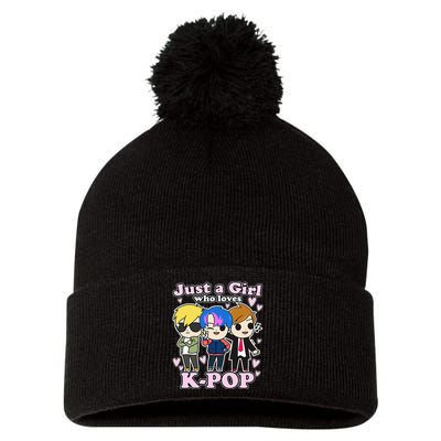 Kpop Just A Girl Who Loves Kpop Korean Pop Band Pom Pom 12in Knit Beanie