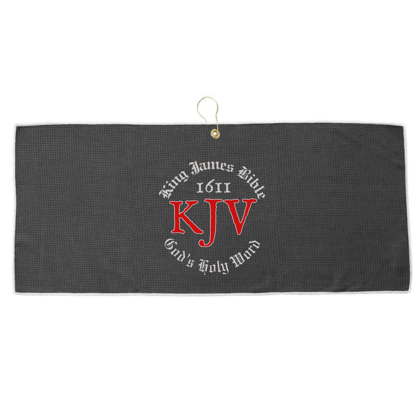 King James Bible 1611 Version GodS Holy Word Kjv Christian Large Microfiber Waffle Golf Towel