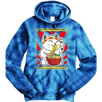 Kawaii Japanese Cat Eating Ramen Noodles Japanese Food Anime Tie Dye Hoodie