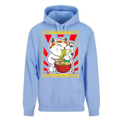 Kawaii Japanese Cat Eating Ramen Noodles Japanese Food Anime Unisex Surf Hoodie