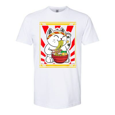 Kawaii Japanese Cat Eating Ramen Noodles Japanese Food Anime Softstyle® CVC T-Shirt