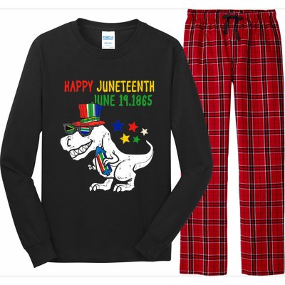 Kids Juneteenth Day Freedom Trex Dino Great Gift Long Sleeve Pajama Set