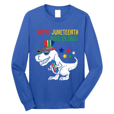 Kids Juneteenth Day Freedom Trex Dino Great Gift Long Sleeve Shirt