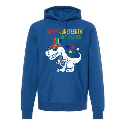 Kids Juneteenth Day Freedom Trex Dino Great Gift Premium Hoodie