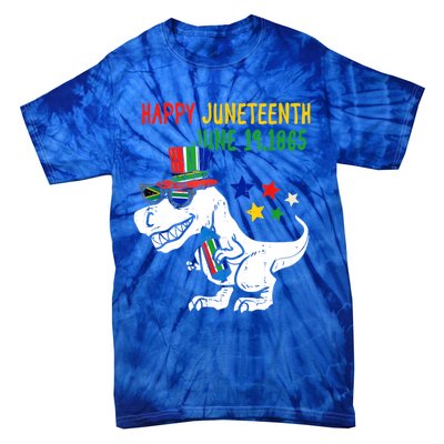 Kids Juneteenth Day Freedom Trex Dino Great Gift Tie-Dye T-Shirt