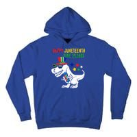 Kids Juneteenth Day Freedom Trex Dino Great Gift Tall Hoodie