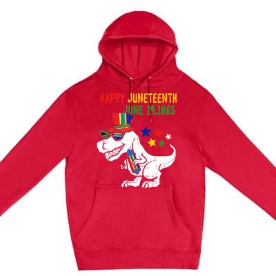 Kids Juneteenth Day Freedom Trex Dino Great Gift Premium Pullover Hoodie