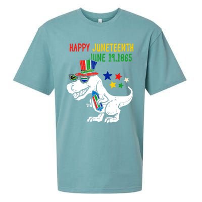 Kids Juneteenth Day Freedom Trex Dino Great Gift Sueded Cloud Jersey T-Shirt