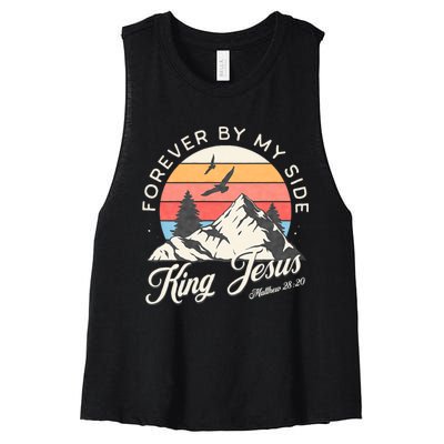 King Jesus Forever By My Side Women's Racerback Cropped Tank