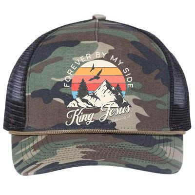 King Jesus Forever By My Side Retro Rope Trucker Hat Cap