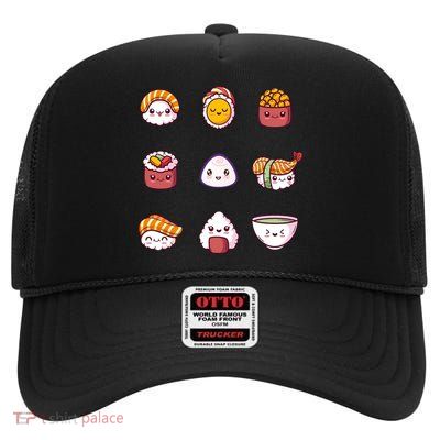 Kawaii Japanese Food Lover High Crown Mesh Back Trucker Hat