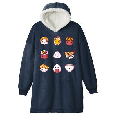 Kawaii Japanese Food Lover Hooded Wearable Blanket