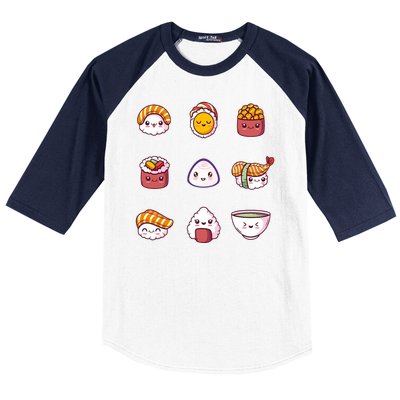 Kawaii Japanese Food Lover Baseball Sleeve Shirt