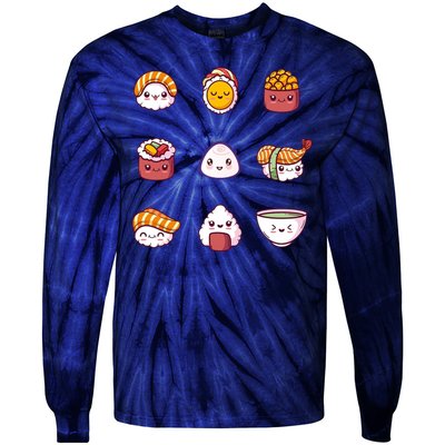 Kawaii Japanese Food Lover Tie-Dye Long Sleeve Shirt