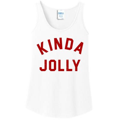 Kinda Jolly Funny Christmas Holiday Ladies Essential Tank